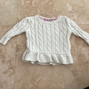 Baby Girl's Cable-Knit Peplum Sweater